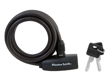 图片 Master Lock Cable Lock Vinyl Coated 5/16X6 Black, MSP8126D