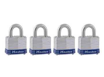 图片 Master Lock 40MM 19MM Shackle, 4 Pieces Key-Alike Laminated Steel Padlock, MSP3008D