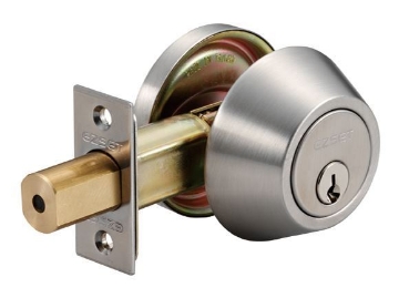 图片 Ezset Deadbolt Single Cyl. Zinc. Cyl. House Satin Stainless Steel