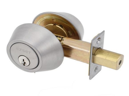 图片 Ezset Deadbolt  Dbl. Cyl.  Zinc House Satin Stainless Steel