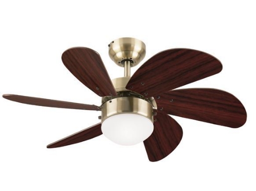 图片 Westinghouse Turbo Swirl 30" Antique Brass Ceiling Fan, WH6T30ABD