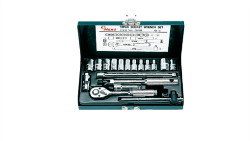 图片 Hans 1/4" Drive 6 Points  18 Pcs. Socket Wrench Set - Metric Size