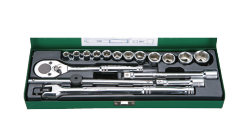 图片 Hans 3/8" DR. 6 Points 18 Pcs. Socket Wrench Set - Metric Size