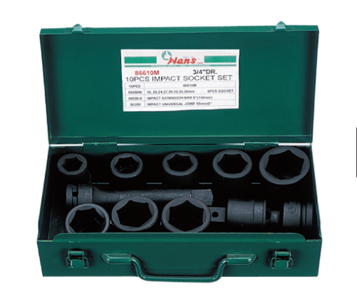 图片 Hans 10 Pcs. Impact Socket Set - MODEL NO. 86610A - Inches Size