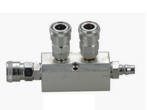 图片 THB Quick Flow 1/2" Manifold New Improved Steel Body - Straight Type - 2 Way