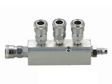 图片 THB Quick Flow 1/2" Manifold - New Improved Steel Body - Straight Type - 3 Way