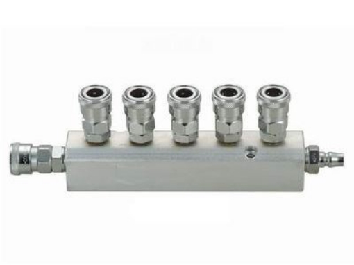 图片 THB Quick Flow 1/2" Manifold - New Improved Steel Body - Straight Type - 5 Way