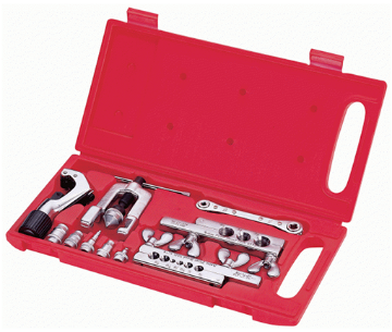 图片 Asian First Brand CT-278L Flaring and Swagging Tool Set with Ratchet Wrench and Imperial Type Tube Cutter