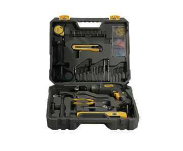 图片 Lotus LID13REPK 13mm Impact Drill with 80 Pcs. Tool Kit (Black)