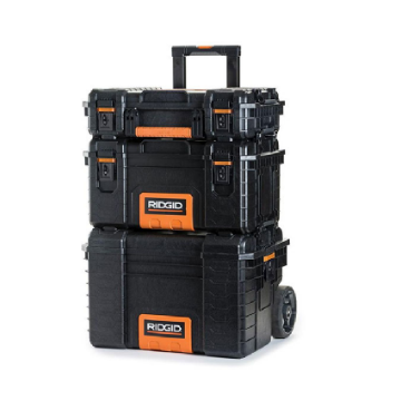 图片 Ridgid Professional Tool Storage Cart and Organizer Stack, Pro System Tool Box Catalog No. 54358