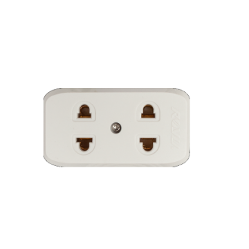 2 Gang Universal Outlet (White)