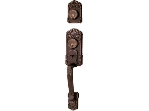 图片 Ezset 1C Deadbolt Antique Brass Double Handle EZBP400GUUS5