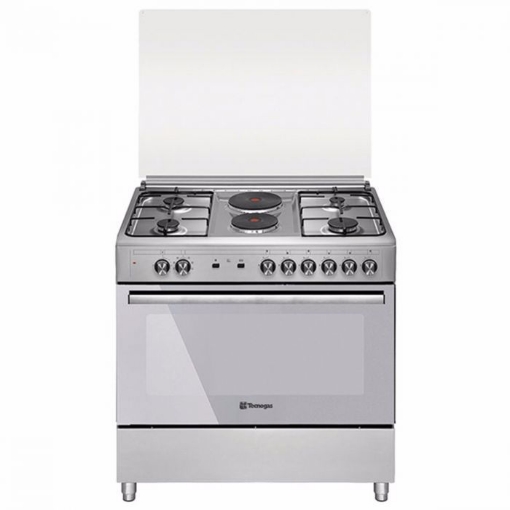 图片 Tecnogas TFG9242CRVSS 90cm Range, 4 Gas Burners + 2 Fast Heating Electric Plates │ Gas Oven + Gas Grill │ Rotisserie