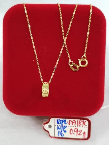 图片 18K  Saudi Gold Necklace with Pendant 0.92 grams