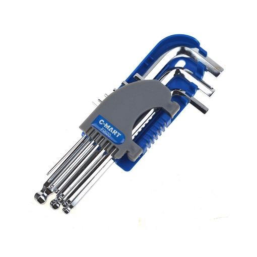 图片 9-Piece Ball Point Hex Key Set, Long Arm F0020