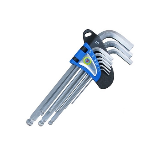 图片 9-Piece Ball Point Hex Key Set, Long Arm F0024