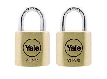 图片 Yale Classic Series Outdoor Solid Brass Padlock 20mm with Multi-pack Y110/20/111/2