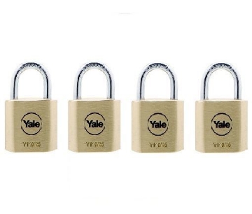 图片 Yale Classic Series Outdoor Solid Brass Padlock 25mm with Multi-pack - Y110/25/115/4