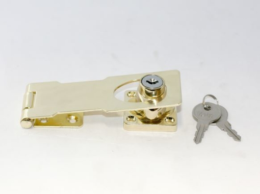 图片 Yale 0095 Hasp & Staple with Lock - Bright Brass