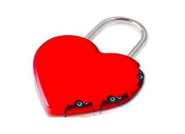 图片 YALE-DC  PADLOCK COMBI HEART 45MM W/SIGN RED  - YLHYHEARTREDS