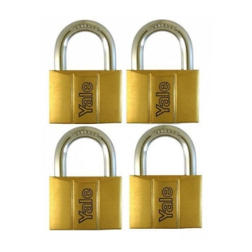 图片 Brass Padlocks Key Alike 4 Pieces, Multi-Pack V140.50KA4