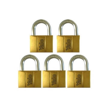 图片 Brass Padlocks Key Alike 5 Pieces, Multi-Pack V140.40KA5