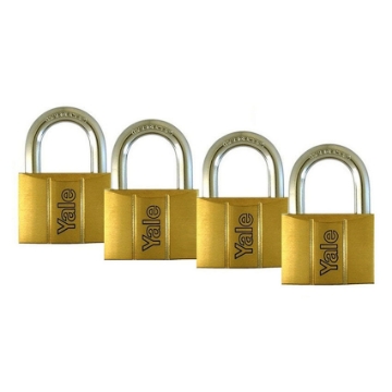 图片 Brass Padlocks Key Alike 4 Pieces, Multi-Pack V140.25KA4