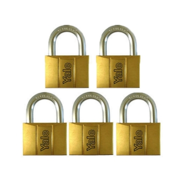 图片 Brass Padlocks Key Alike 5 Pieces, Multi-Pack V140.50KA5