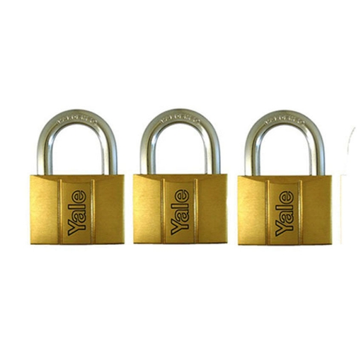 图片 Brass Padlocks Key Alike 3 pieces, Multi-Pack V140.50KA3