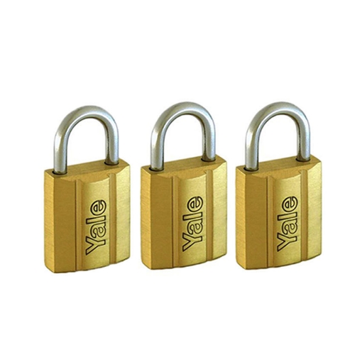 图片 Brass Padlocks Key Alike 3 Pieces, Multi-Pack V140.25KA3