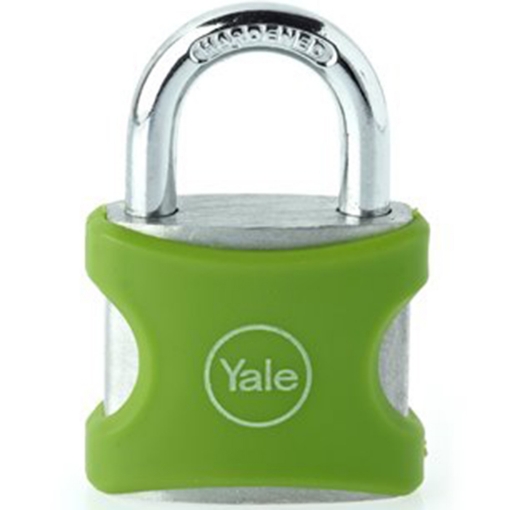 图片 Yale YE3/25/112/1/G, PVC Wrapped Aluminum Body Padlock, Green, YE3251121G