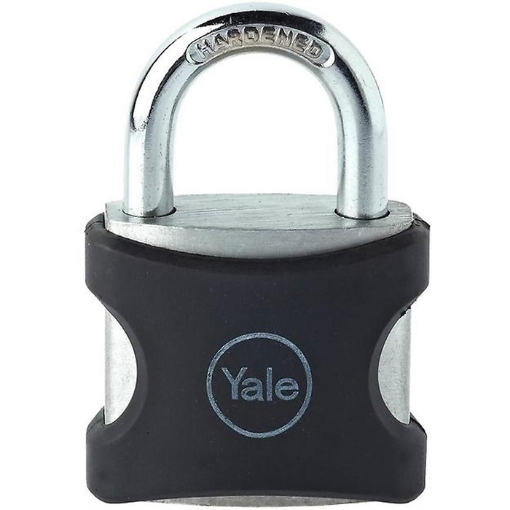 图片 Yale YE3/32/116/1/BK, PVC Wrapped Aluminum Body Padlock, Black, YE3321161BK