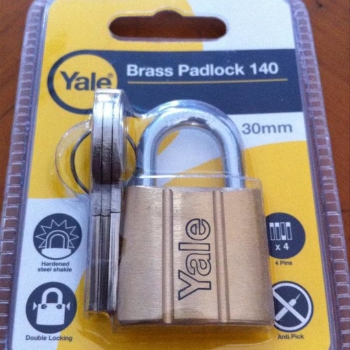 图片 Yale V14030, Brass Padlock 30mm, V14030