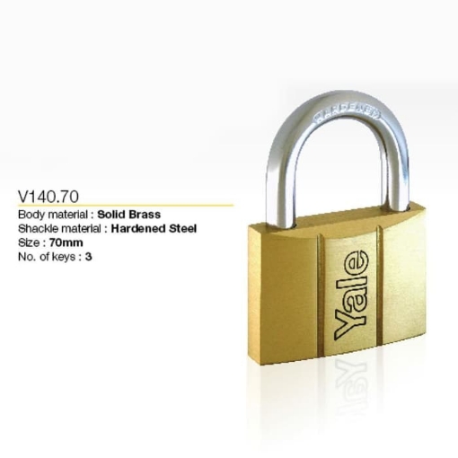 图片 Yale V14070, Brass Padlock 70mm, V14070