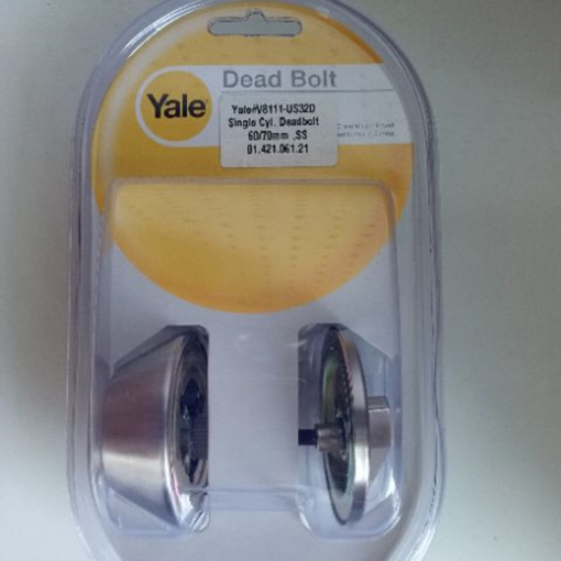 图片 Yale V8111 US32D, Single Cylinder Deadbolt Lock, V8111US32D