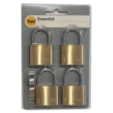 图片 Yale YE1/40/122/4, Essential Series Indoor Solid Brass Padlock 40mm, YE1401224