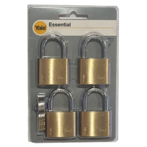 图片 Yale YE1/40/122/4, Essential Series Indoor Solid Brass Padlock 40mm, YE1401224