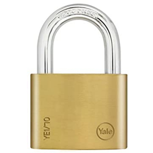 图片 Yale YE1/70/137/1, Essential Series Indoor Brass Padlock 70mm, YE1701371