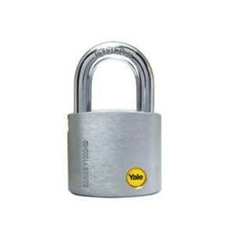 图片 Yale Y120/50/127/1, Solid Brass Body Padlock, Satin Chrome 50mm, Y120501271