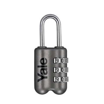 图片 Yale YP2/23/128/1G, Luggage Combination Padlock, Gray, YP2231281G