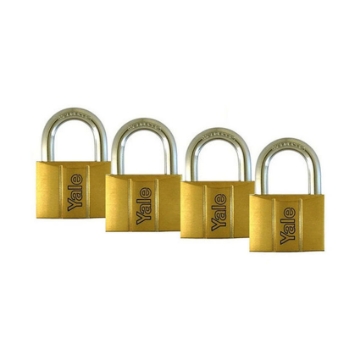 图片 Yale V140.25 KA4, Standard Shackle Brass Padlocks 140 Series Key Alike 4, V14025KA4