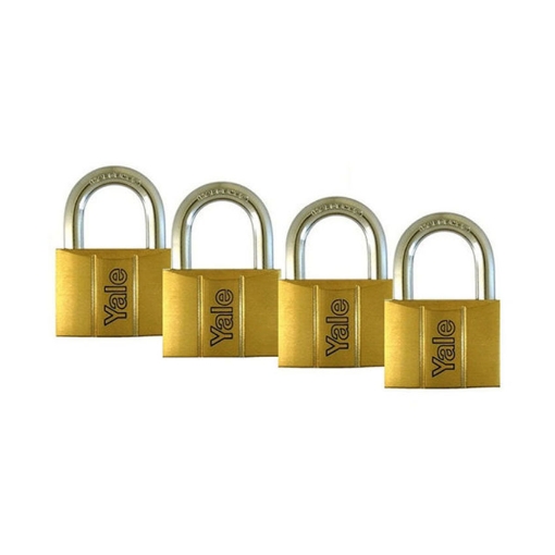 图片 Yale V140.25 KA4, Standard Shackle Brass Padlocks 140 Series Key Alike 4, V14025KA4