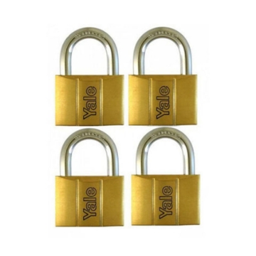 图片 Yale V140.30 KA4, Standard Shackle Brass Padlocks 140 Series Key Alike 4, V14030KA4