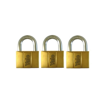 图片 Yale V140.40 KA3, Standard Shackle Brass Padlocks 140 Series Key Alike 3, V14040KA3