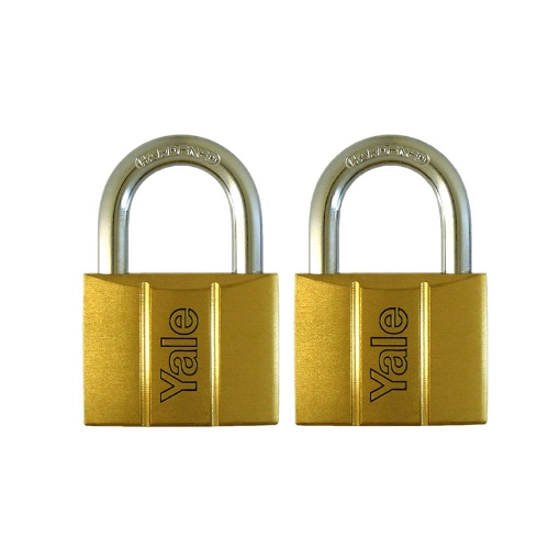 图片 Yale V140.50 KA2, Standard Shackle Brass Padlocks 140 Series Key Alike 2, V14050KA2