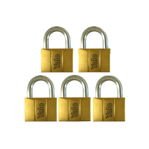 图片 Yale V140.60 KA5, Standard Shackle Brass Padlocks 140 Series Key Alike 5, V14060KA5