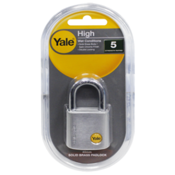 图片 Yale Y120/40/125/1, Solid Brass Padlock, Satin Chrome 40mm, Y120401251