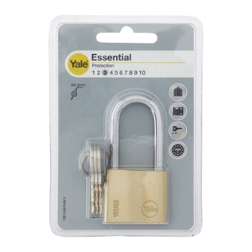 图片 Yale YE1/40/140/1, Long Shackle Brass Padlock, YE1401401