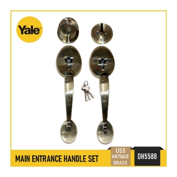 图片 Yale DH5588 US5, DH5588 US15, Single Cylinder Tubular Double Handle Set, DH5588_US5