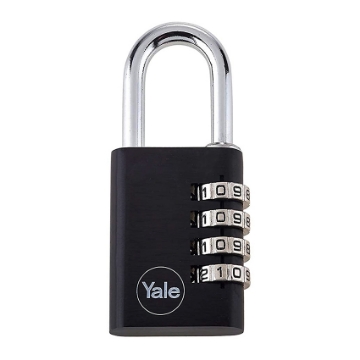 图片 Yale YE3C/38/131/1/BK, Aluminum Combination Padlock, Black, YE3C381311BK